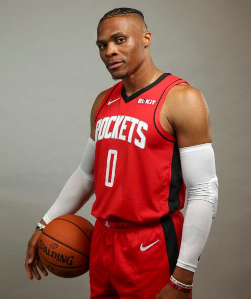 鑫创国际 媒体晒威少定妆照并发问: @火箭@威少@杜兰特, 你们谁反对?